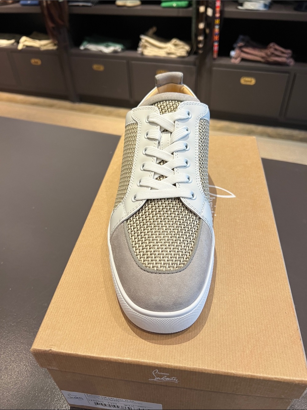 Christian Louboutin Tan white brand new sneaker